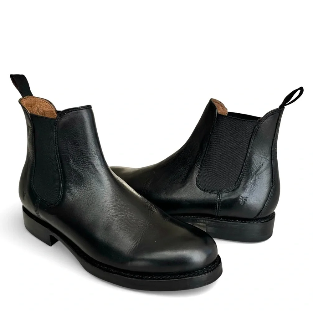 FRYE Dylan Chelsea Boots Black Leather Mens